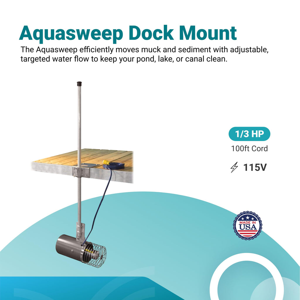 Scott Aerator Aquasweep with Mounts - 1/3 Horse Power 115V with Various Length Eletric Cords - Water Circulator | Water Agitator | Water Mover