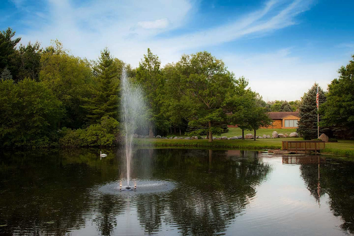 Scott Aerator Gusher Fountain 3 HP 230V Pond Aerator with 100 ft. Electric Cord | Decorative Pond Fountain | Aerating Fountain for Lakes & Ponds | Maintenance Free Stainless Steel Fountain