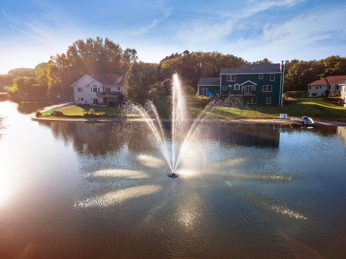 Scott Aerator Atriarch 1/2 HP 230V Pond Fountain with 70 ft. Power Cord | Decorative Floating Aeration Fountain for Backyard & Residential Ponds | Made in USA