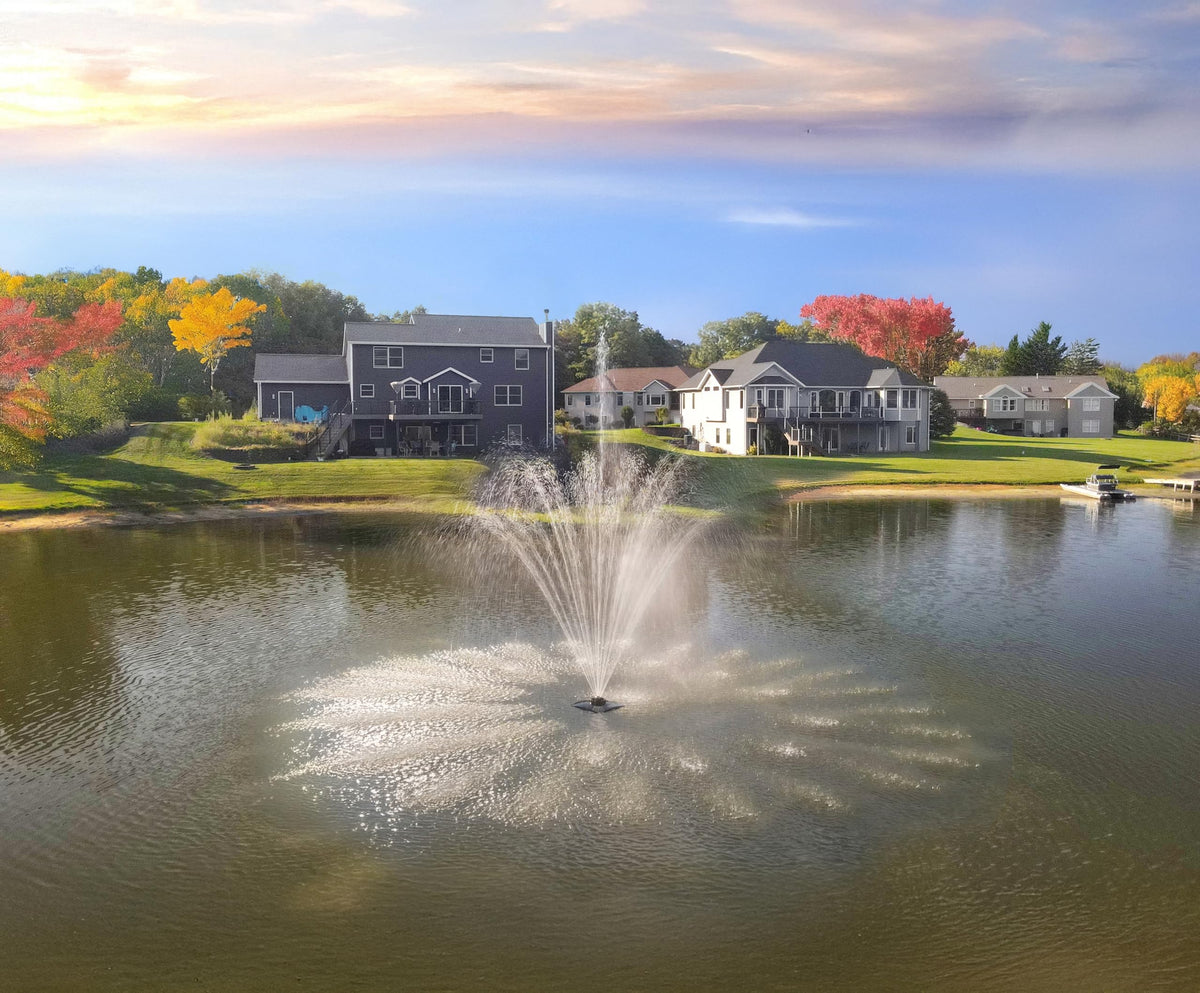 Scott Aerator Atriarch 1/2 HP 230V Pond Fountain with 70 ft. Power Cord | Decorative Floating Aeration Fountain for Backyard & Residential Ponds | Made in USA