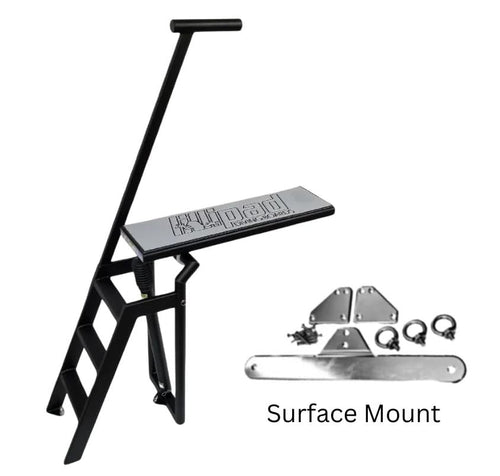Lillipad Diving Board Pack - Black Powder Coat - Includes Board, Surface Mount, and Upgraded SEADEK Foam Surface