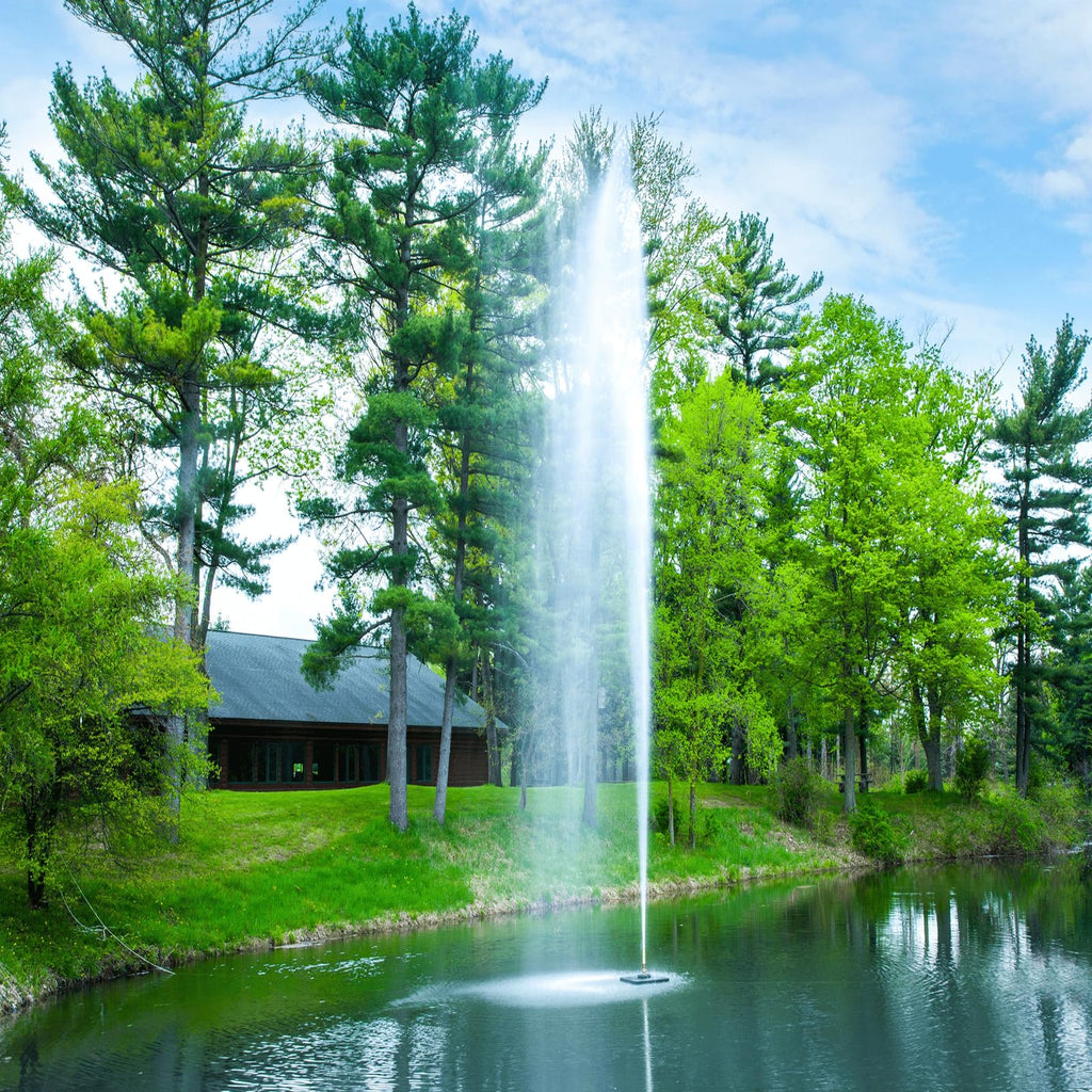 Scott Aerator Gusher Fountain 1/2 HP 230V Pond Aerator with 70 ft. Electric Cord | Decorative Pond Fountain | Aerating Fountain for Lakes & Ponds | Maintenance Free Stainless Steel Fountain