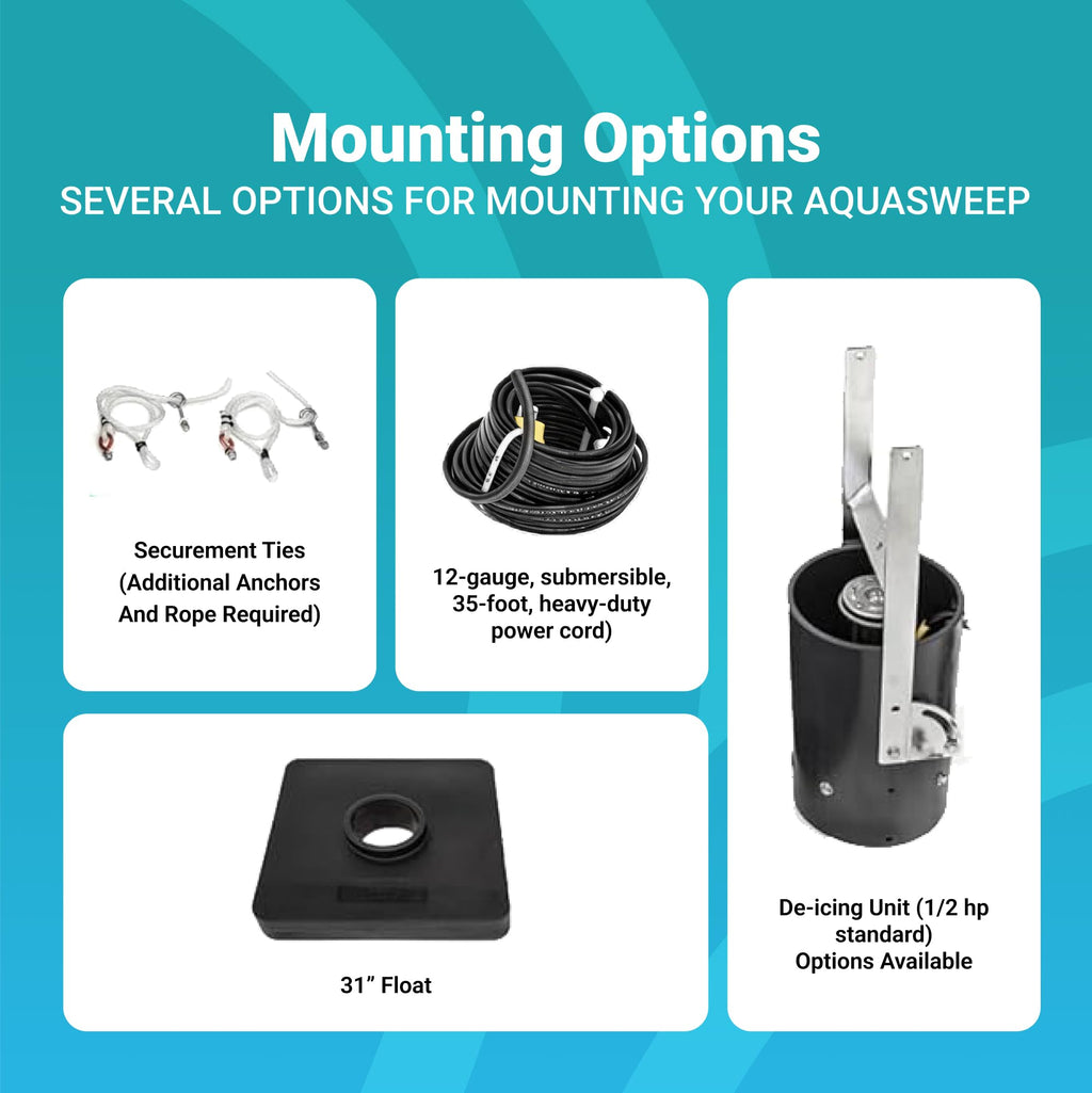 Scott Aerator Floating Aquasweep 1/3 HP 115V 35ft Power Cord Muck Blaster | Water Circulator | Water Agitator | Water Mover | Muck Blower