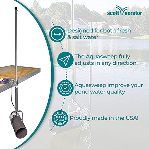 Scott Aerator: Aquasweep with Oscillator | Dock Mount | Muck Blaster | 1 Horse Power, 115V | Made in USA | 5-Year Warranty